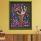 Hoffnung - Handgeflechte Canvas drucken Grün Leinwanddruck (Insitu (Wohnzimmer))