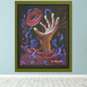 Hoffnung - Handgeflechte Canvas drucken Grün Leinwanddruck (Insitu (Holzboden))