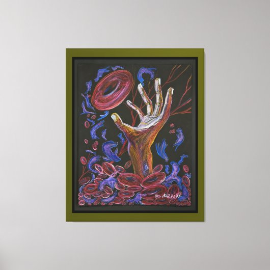 Hoffnung - Handgeflechte Canvas drucken Grün Leinwanddruck (Vorderseite)