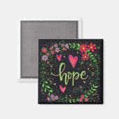 Hoffnung Hübsche Blumenhörer Inspiration Trendy Magnet (Vorderseite/Rückseite)