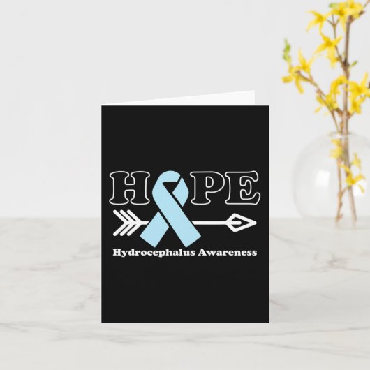 Hoffnung - Hydrocephalus Awareness Light Blue Ribb Karte (Gelbe Blume)