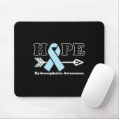 Hoffnung - Hydrocephalus Awareness Light Blue Ribb Mousepad (Mit Mouse)