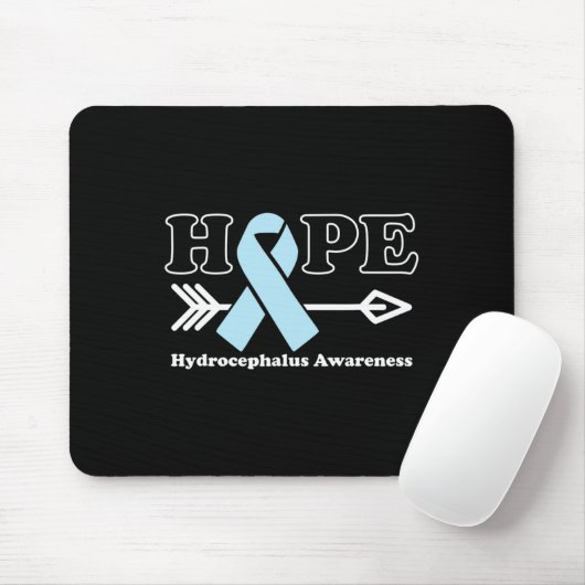 Hoffnung - Hydrocephalus Awareness Light Blue Ribb Mousepad (Mit Mouse)