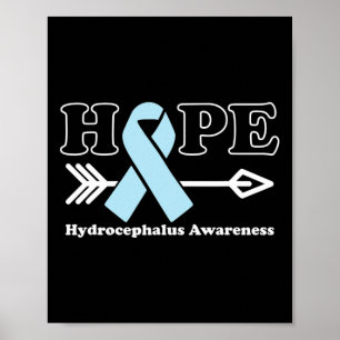 Hoffnung - Hydrocephalus Awareness Light Blue Ribb Poster