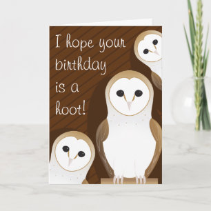 Hoffnung Ihr Geburtstag ist ein Hoot Barn Owl Gebu Karte