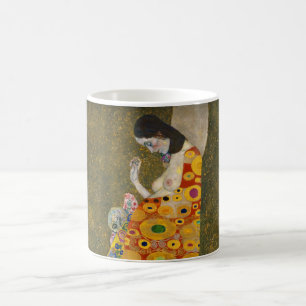 Hoffnung II von Gustav Klimt, Vintage Art Nouveau Kaffeetasse