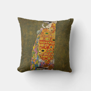 Hoffnung II von Gustav Klimt, Vintage Art Nouveau Kissen