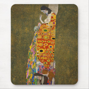 Hoffnung II von Gustav Klimt, Vintage Art Nouveau Mousepad