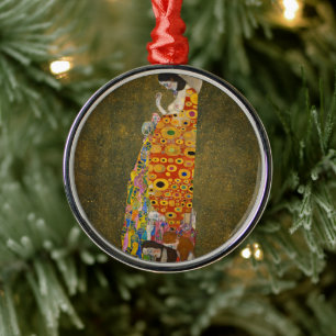Hoffnung II von Gustav Klimt, Vintage Art Nouveau Ornament Aus Metall