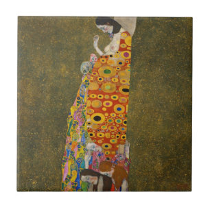 Hoffnung II von Gustav Klimt, Vintager Jugendstil Fliese