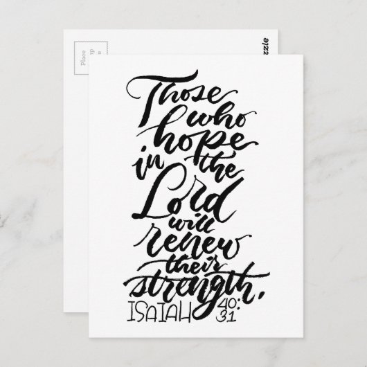 Hoffnung im Lord Brush Script Postkarte (Vorne/Hinten)