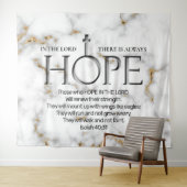 Hoffnung im Lord Scripture Verse: Isaiah 40:31 Wandteppich (Beispiel (Horizontal))