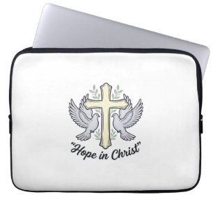 Hoffnung in Christus Taube Kreuz Vintage Christlic Laptopschutzhülle