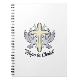 Hoffnung in Christus Taube Kreuz Vintage Christlic Notizblock