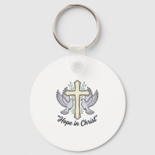 Hoffnung in Christus Taube Kreuz Vintage Christlic Schlüsselanhänger
