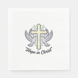 Hoffnung in Christus Taube Kreuz Vintage Christlic Serviette