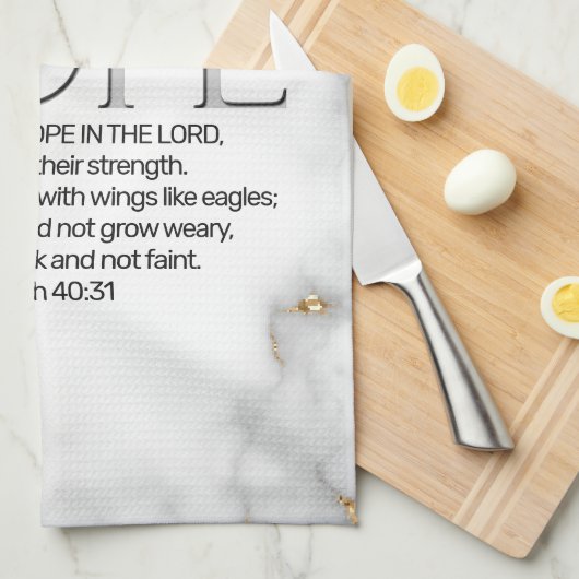 Hoffnung in der Lord Scripture Verse Isaiah 40:31 Geschirrtuch (Viertel Falte)