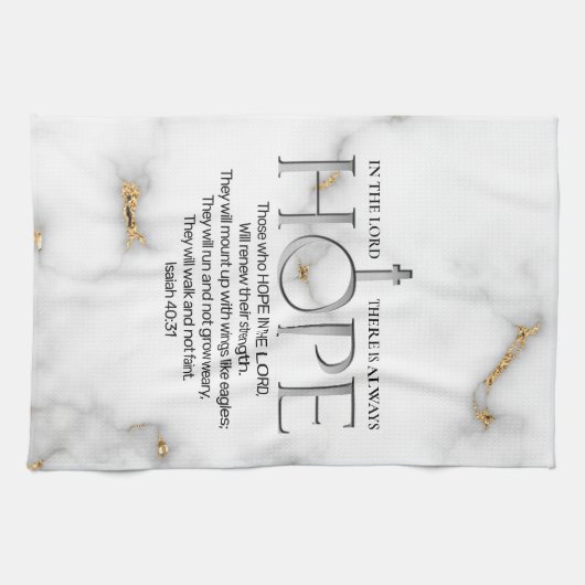 Hoffnung in der Lord Scripture Verse Isaiah 40:31 Geschirrtuch (Horizontal)