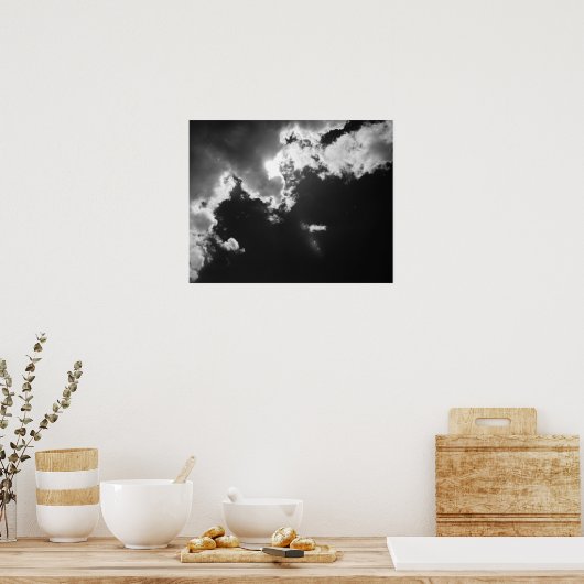 Hoffnung in der Silber-Futter der Wolken. Poster (Küche)