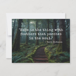 "Hoffnung ist das Ding mit Feathers" Emily D Postc Postkarte