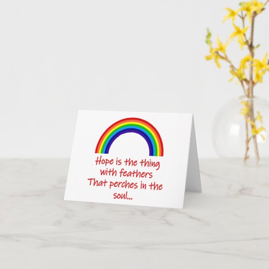 Hoffnung ist das Ding mit Federn Karte (Gelbe Blume)