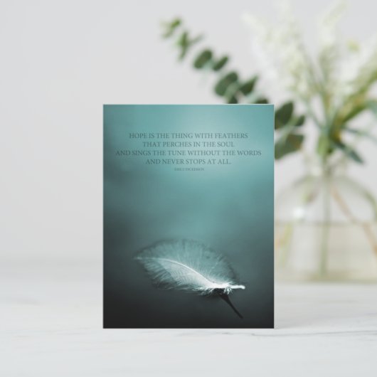 Hoffnung ist das Ding mit Federn Postkarte (Stehend Vorderseite)