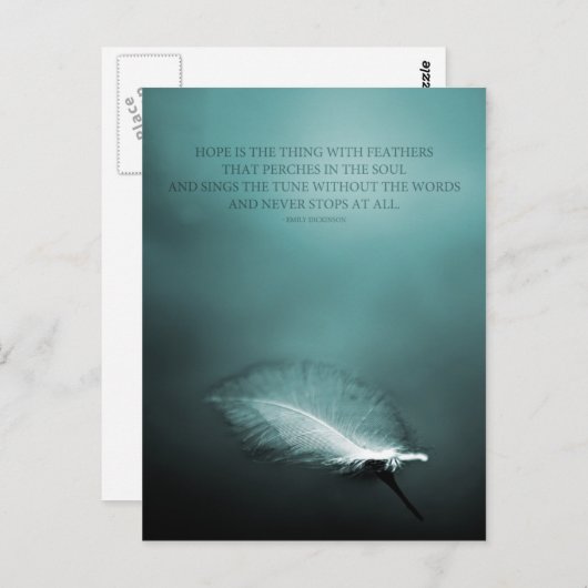 Hoffnung ist das Ding mit Federn Postkarte (Vorne/Hinten)