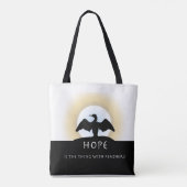 Hoffnung ist das Ding mit Federn Tasche (Rückseite)