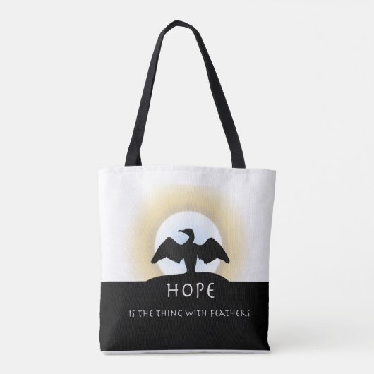 Hoffnung ist das Ding mit Federn Tasche (Rückseite)