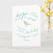 Hoffnung ist das Ding mit Federn Zitat Karte (Gelbe Blume)