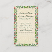 HOFFNUNG ist die Sache mit Federn, die hockt Visitenkarte (Rückseite)