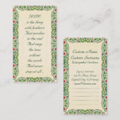 HOFFNUNG ist die Sache mit Federn, die hockt Visitenkarte (Vorne/Hinten)