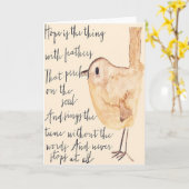 Hoffnung ist die Sache mit Federn Karte (Gelbe Blume)