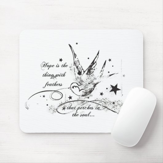 Hoffnung ist die Sache mit Federn Mousepad (Mit Mouse)