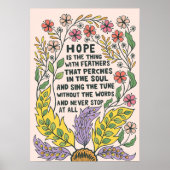 Hoffnung ist die Sache mit Federn Zitat Poster (Vorne)