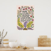 Hoffnung ist die Sache mit Federn Zitat Poster (Küche)