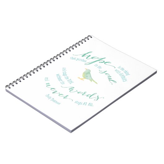 Hoffnung ist die Sache mit Federzitat Notizblock (Linke Seite)