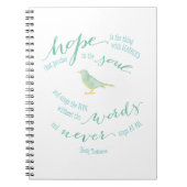 Hoffnung ist die Sache mit Federzitat Notizblock (Vorderseite)