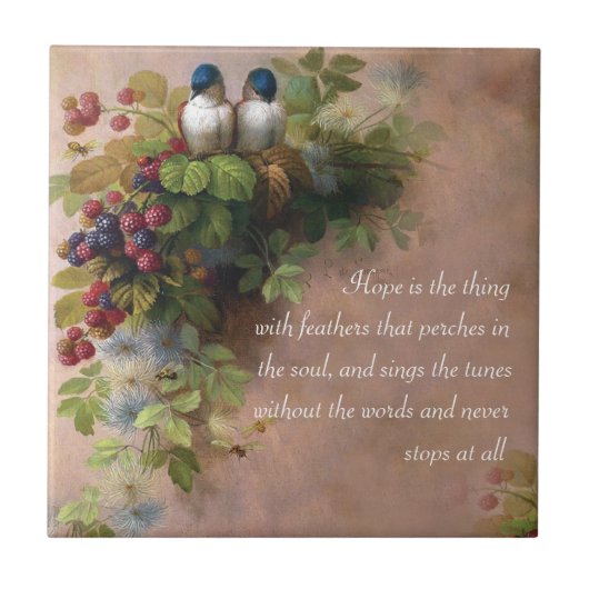 Hoffnung ist die Sache mit künstlerischer Fliese (Vorderseite)