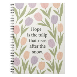 Hoffnung ist die Tulpe, die sich Pastell-Blumen-Zi Notizblock