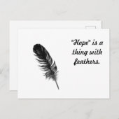 "Hoffnung" ist eine Sache mit Federn Postkarte (Vorne/Hinten)
