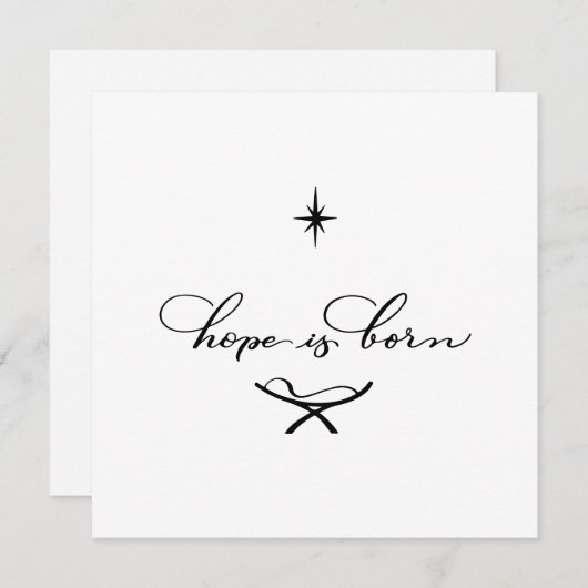 Hoffnung ist Geboren minimale kalligraphische Weih (Vorne/Hinten)