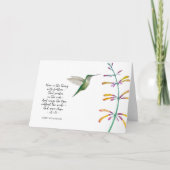 "Hoffnung ist" Hummingbird Karte (Vorderseite)