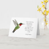 "Hoffnung ist" Hummingbird Karte (Gelbe Blume)