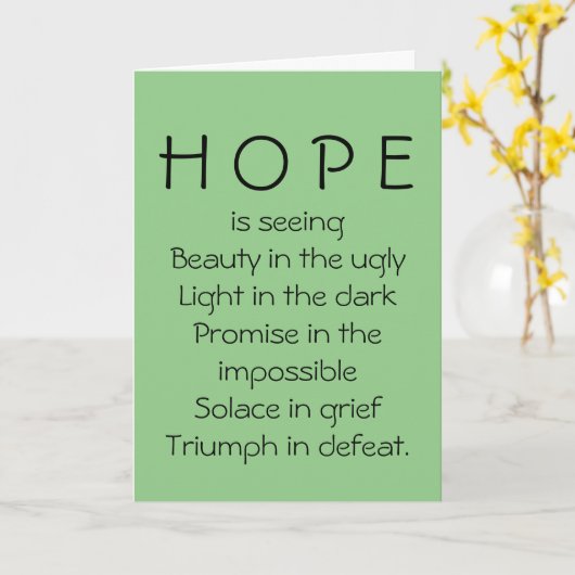 Hoffnung ist Licht in der Dunkelheit Karte (Gelbe Blume)