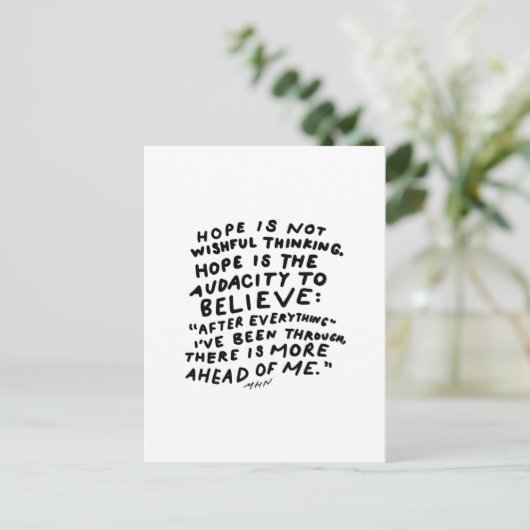 Hoffnung ist nicht Wunschdenken - inspirierendes Z Postkarte (Stehend Vorderseite)