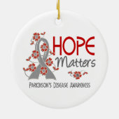 Hoffnung ist Parkinson-Krankheit 3 von Bedeutung Keramik Ornament (Hinten)
