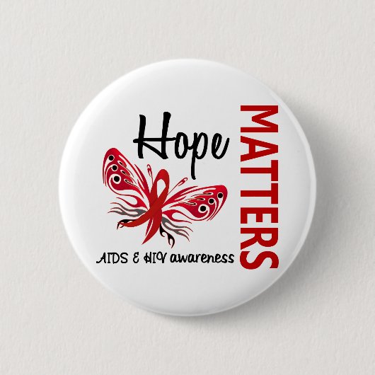 Hoffnung ist Schmetterling AIDS von Bedeutung Button (Vorderseite)