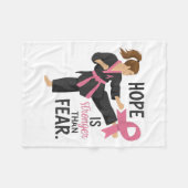 Hoffnung ist stärker als Angst. Brustkrebs. Kampf Fleecedecke (Vorderseite (Horizontal))