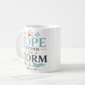 Hoffnung jenseits des Sturms Tägliche Glaubensanda Kaffeetasse (Vorderseite Links)